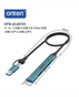 Onten UCA9701 4-In-2 USB-C/USB 3.0 to 4-Port Hub | 1 × USB 3.0 (5Gbps) | 3 × USB 2.0 (480Mbps) - Pine Green