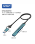 Onten UCA9701 4-In-2 USB-C/USB 3.0 to 4-Port Hub | 1 × USB 3.0 (5Gbps) | 3 × USB 2.0 (480Mbps) - Pine Green
