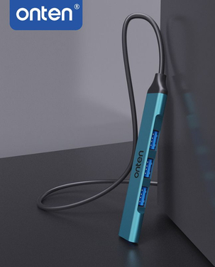 Onten UCA9701 4-In-2 USB-C/USB 3.0 to 4-Port Hub | 1 × USB 3.0 (5Gbps) | 3 × USB 2.0 (480Mbps) - Pine Green