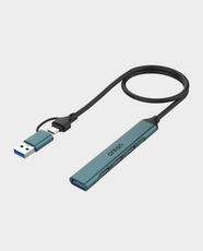 Onten 4-In-2 USB-C/USB-A 3.0 to 4-Port Hub | UCA9703 (Pine Green) in Qatar