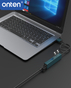 Onten 5220 USB 3.0 to 3-Ports USB 3.0 Hub with Gigabit Ethernet Adapter | 1 × Gigabit Ethernet Adapter (RJ45, supports 10/100/1000 Mbps) | 3 × USB 3.0 - Pine Green