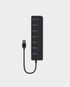 Onten 5307 USB 3.0 to 7-Port USB 3.0 Hub with Switch | 1 × DC Power Input Port | 4 × USB 3.0 Ports (5Gbps) | 3 × USB 2.0 Ports (480Mbps) - Black