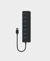 Onten 5307 USB 3.0 to 7-Port USB 3.0 Hub with Switch | 1 × DC Power Input Port | 4 × USB 3.0 Ports (5Gbps) | 3 × USB 2.0 Ports (480Mbps) - Black