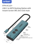 Onten USB-C TO HDMI Docking Station with Instant Screen-Off One-Click Mute | 4K@30Hz | UC123+ - Pine Green