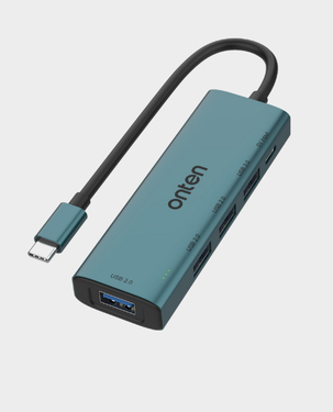 Onten 5-in1 USB-C to 4-Ports USB HUB | OTN-UC119 (Pine Green) in Qatar