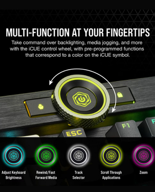 Corsair K100 RGB Optical-Mechanical Gaming Keyboard | Corsair OPX Switch (CH-912A01A-NA) - Black