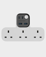 Momax 1-Charge Work Flow T-shaped Extension 3 Outlet with USB - White in Qatar