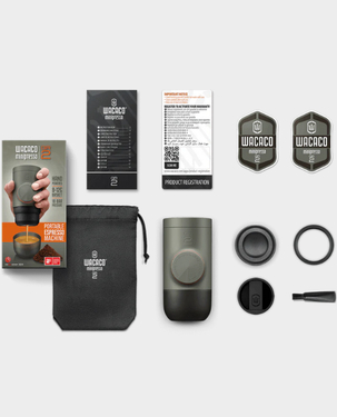 Wacaco Minipresso GR2 Portable Espresso Machine Ground Coffee  | 18 Bar | WC-MINIP-GR2 - Grey Olive