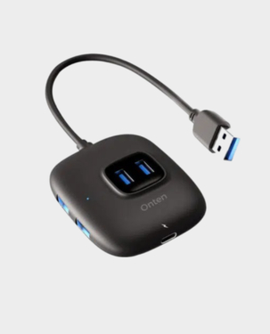 Onten USB to 4-Port USB 3.0 + USB-C 5V Hub | OTN-UCA310 - Black in Qatar