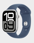 Apple Watch Series 10 GPS + Cellular 46mm Silver Aluminium Case with Denim Sport Band S/M - MWWL3