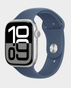 Apple Watch Series 10 GPS + Cellular 46mm Silver Aluminium Case with Denim Sport Band S/M - MWWL3