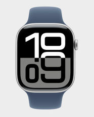 Apple Watch Series 10 GPS 46mm Silver Aluminum with Denim Sport Band (S/M) in Qatar