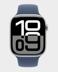 Apple Watch Series 10 GPS 46mm Silver Aluminum with Denim Sport Band (S/M) in Qatar