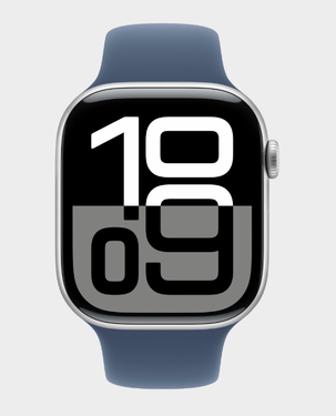 Apple Watch Series 10 GPS 46mm Silver Aluminum with Denim Sport Band (S/M) in Qatar