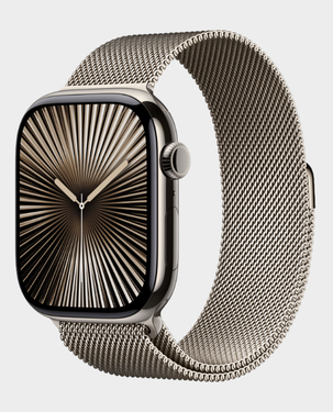 Apple Watch Series 10 GPS + Cellular 46mm Natural Titanium Case with Natural Milanese Loop S/M - MC7Q4