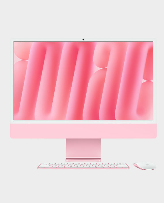 Apple iMac 24 inch | M4 Chip | 8-core CPU 8‑core GPU | 16GB RAM | 256GB SSD | 4.5K Retina Display | English Arabic Keyboard | MWUG3AB – Pink