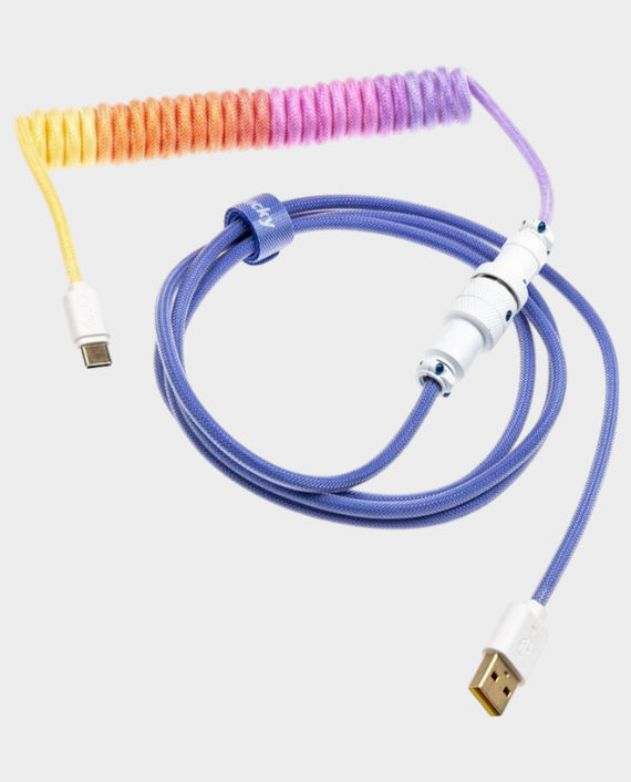 Ducky Gradient Premicord Coiled Cable | USB-C to USB-A (1.75 M, Afterglow) in Qatar
