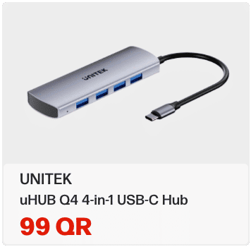 UNITEK uHUB Q4 4-in-1 USB-C Hub In Qatar