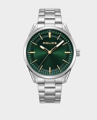 Police Grille Gents Quartz Watch Stainless Steel Green Dial 5 ATM PEWJG0018204 in Qatar