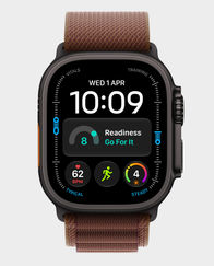 Apple Watch Ultra 4 GPS + Cellular 49mm Black Titanium Case with Burgundy Alpine Loop | Medium - MJC14AF/A in Qatar