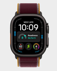 Apple Watch Ultra 4 GPS + Cellular 49mm Black Titanium Case with Burgundy Trail Loop | M/L in Qatar
