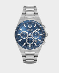 Valentino Orlandi Gents Quartz Watch Stainless Steel Blue Sunray Dial in Qatar